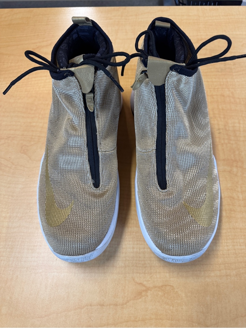 Men’s Custom Nike Zoom Kobe Icon Metallic Gold - Tesla Edition